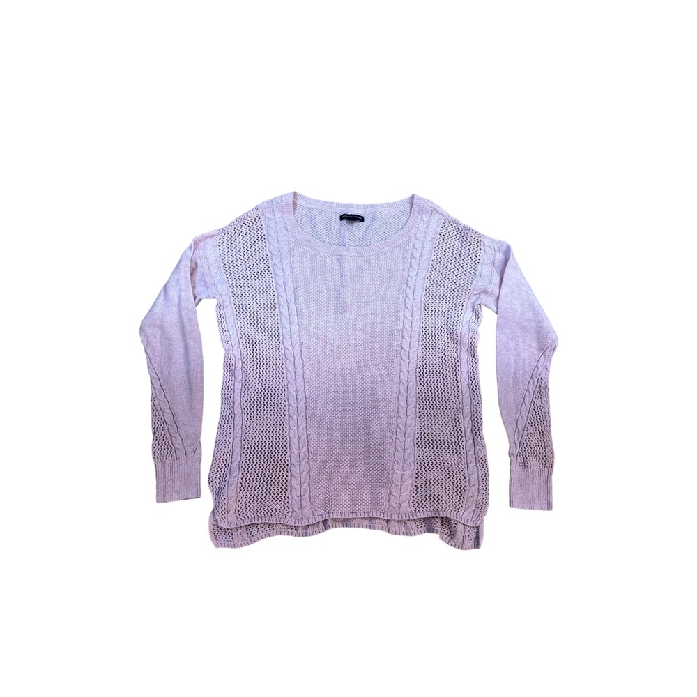 American Eagle Outfitters Light Pink Ombré Cable Knit Cutout Sweater‎ Women's S